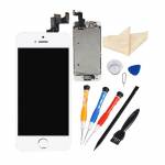 Replacement original iPhone 5s LCD with spareparts home button earphone camera etc white