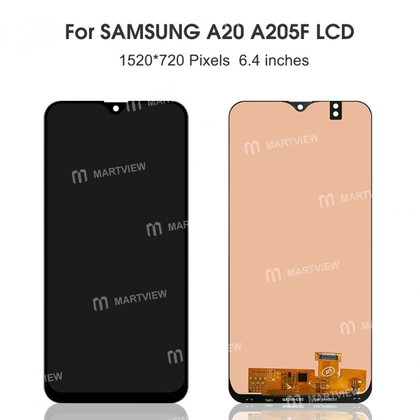TFT LCD Display Touch Screen Digitizer Assembly Replacement for Samsung Galaxy A20 A205 A205F - Blac