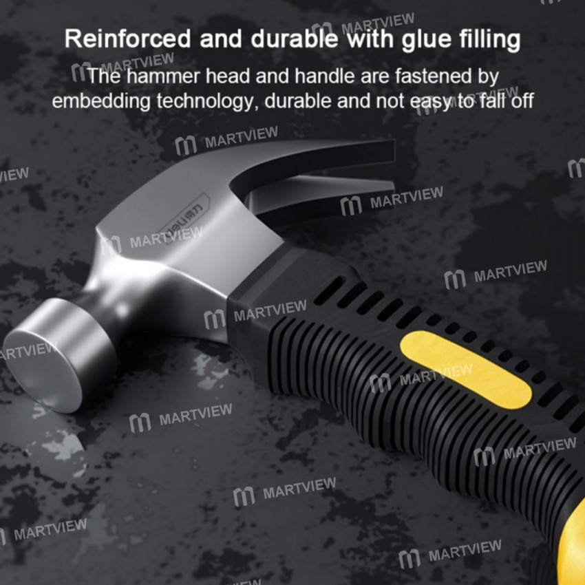 Deli 8OZ Multifunction TPR Handle Shockproof Stainless Steel Mini Claw Hammer