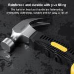 Deli 8OZ Multifunction TPR Handle Shockproof Stainless Steel Mini Claw Hammer