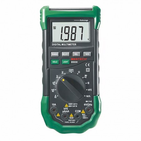 Mastech MS8268 AC / DC Auto Range LCD Digital Multimeter with hFE & Data Hold