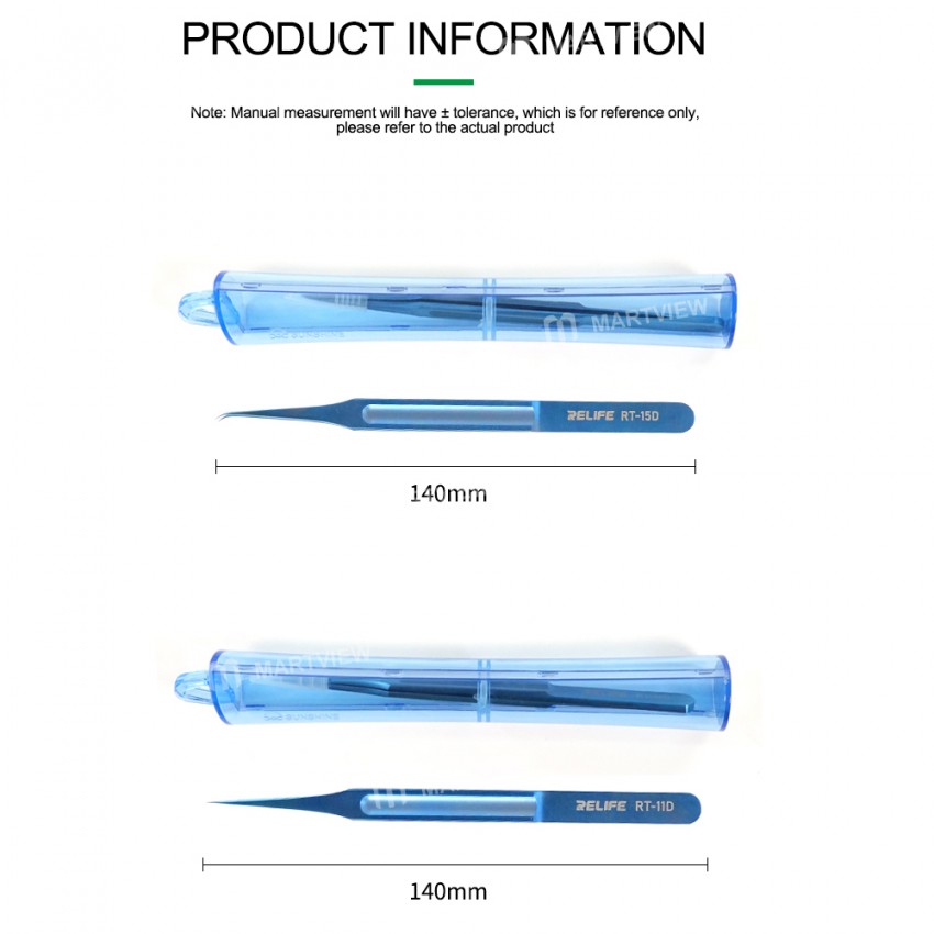 Relife RT-11D/RT-15D Ultra Lightweight High Precision No-Magnetic Titanium Alloy Tweezers