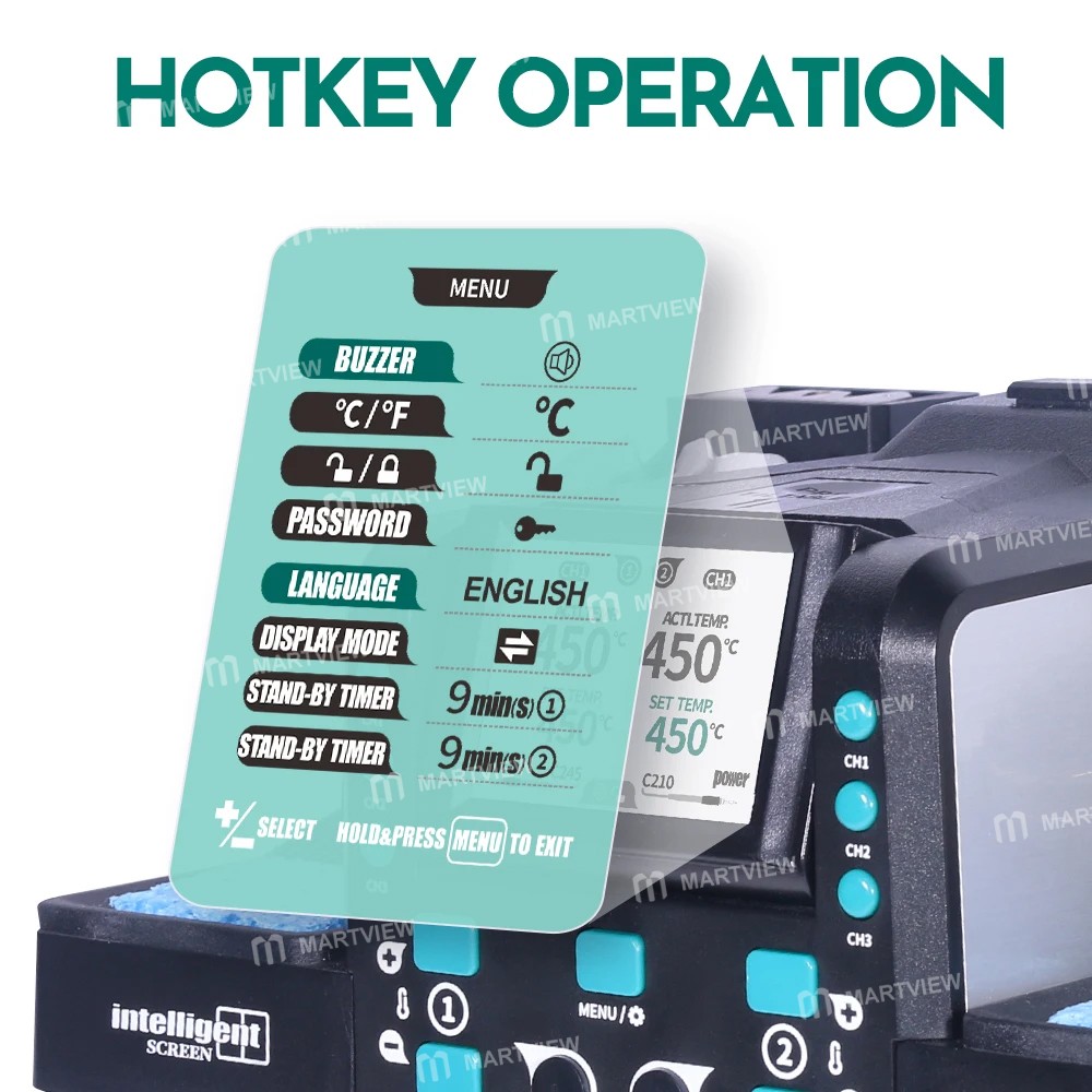 yihua 982d-ii-c210-c245-smt-smd-precision-soldering-rework-station-with-auto-calibration-8