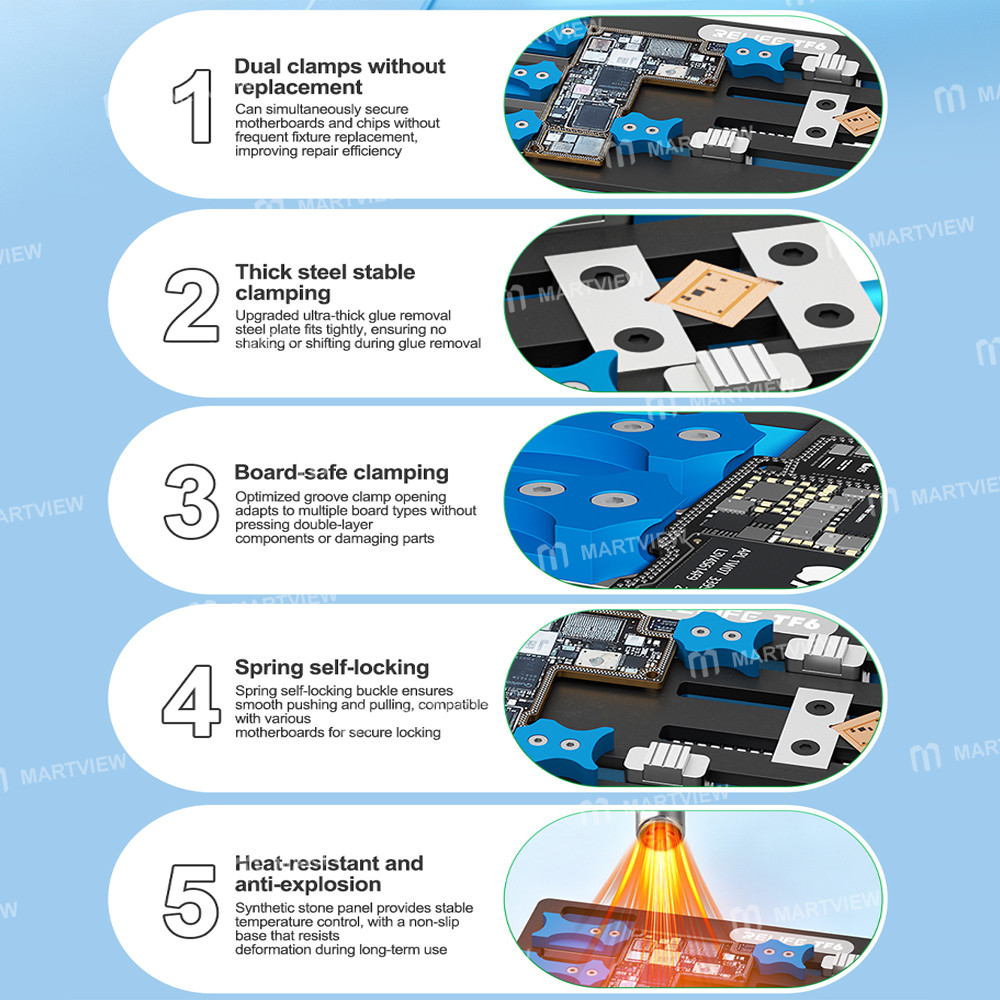 relife tf6-integrated-dual-clamp-repair-fixture-compatible-with-dual-layer-non-standard-motherboards