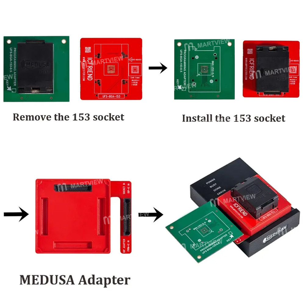 icfriend bga-ufs-153-base-board-support-easy-jtag-medusa-bga-153-socket-1