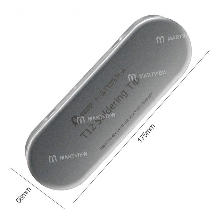 T12 Series Soldering Iron Tips 5-grooves Metal Storage Box