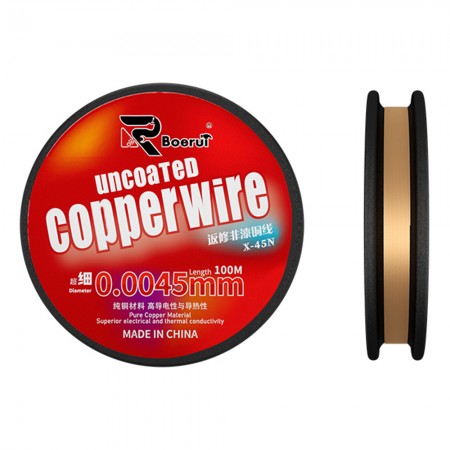 B&R X-45N 0.0045mm Ultra-fine Reworking Uninsulated Copper Wire - 100M