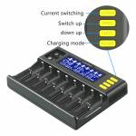 LiitoKala lii-S8 8 Slots LCD Lithium Battery Charger for 26650/21700/20700/18650/18490/18350