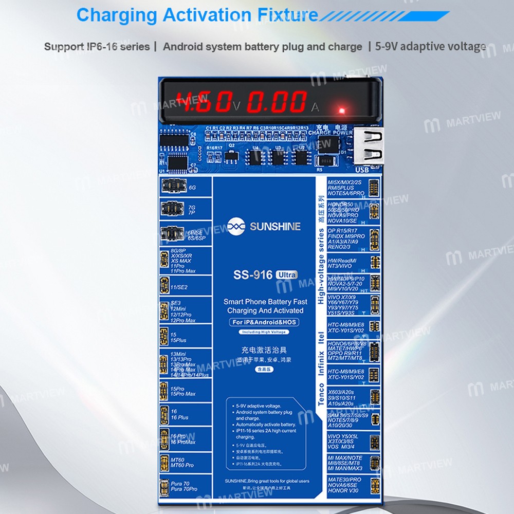 sunshine ss-916-ultra-digital-display-charging-activation-board-for-iphone-6-to-16pro-max-android-3