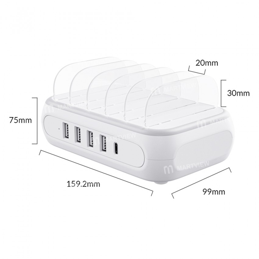 Orico APD-4U1C Type-C 5 Ports Charging Station with Phone Stand for iPhone / Android Phone / Earphon