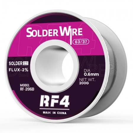 RF4 RF-206D 200g 0.6mm 63%Sn Lead Rosin Core Solder Tin Wire