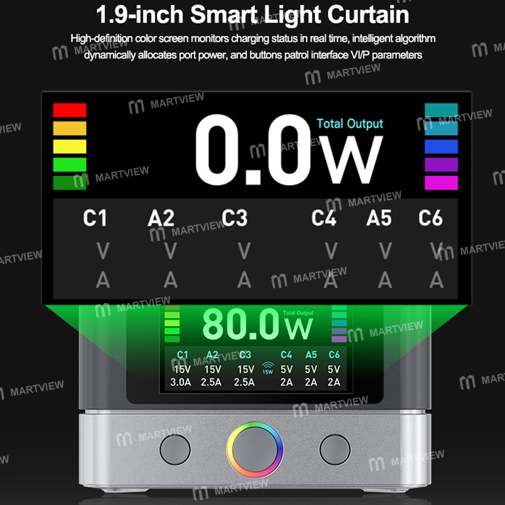relife q7-80w-6-port-large-size-hd-color-screen-intelligent-charger-with-15w-wireless-charging-10
