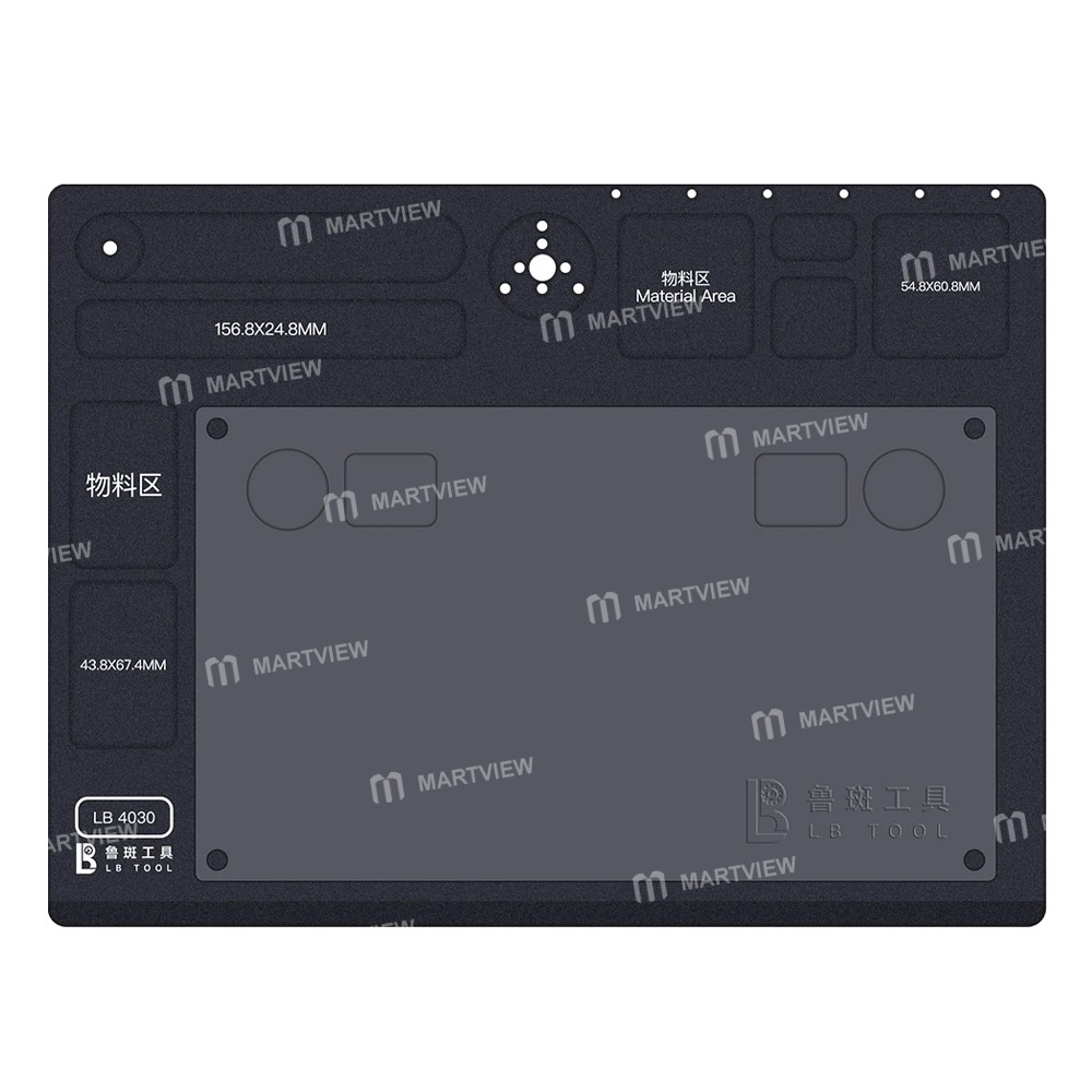 lb tool-4030-40x30cm-microscope-pcb-welding-repair-aluminum-alloy-base-with-silicone-mat-3