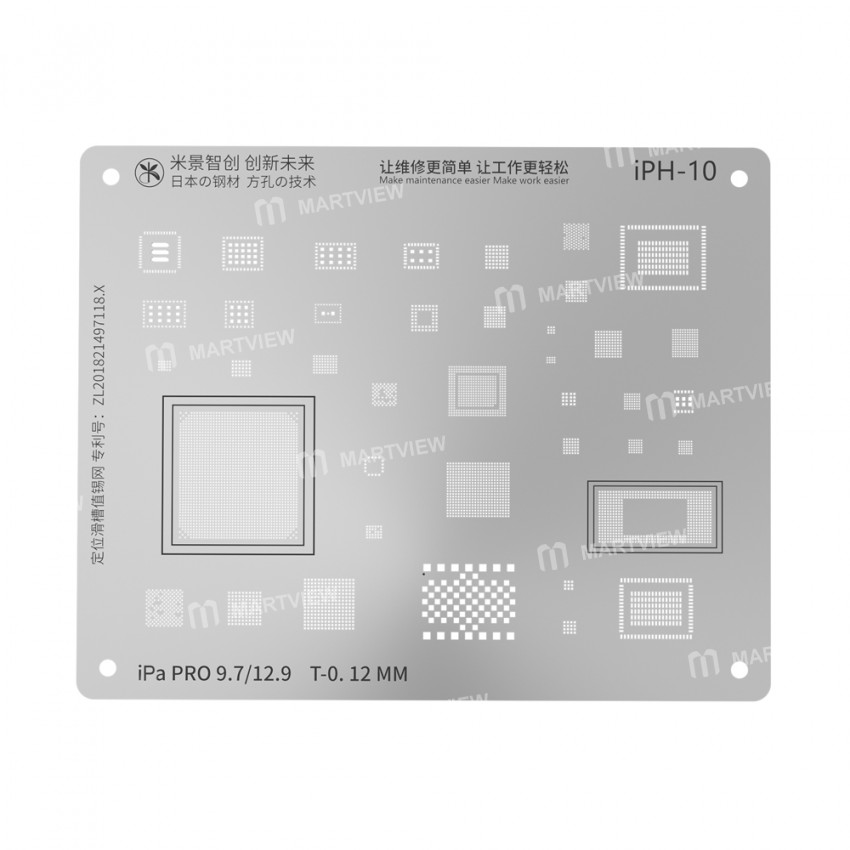 MiJing Reballing Stencil Plant Tin Steel Net for iPad Pro 9.7 / iPad Pro 12.9