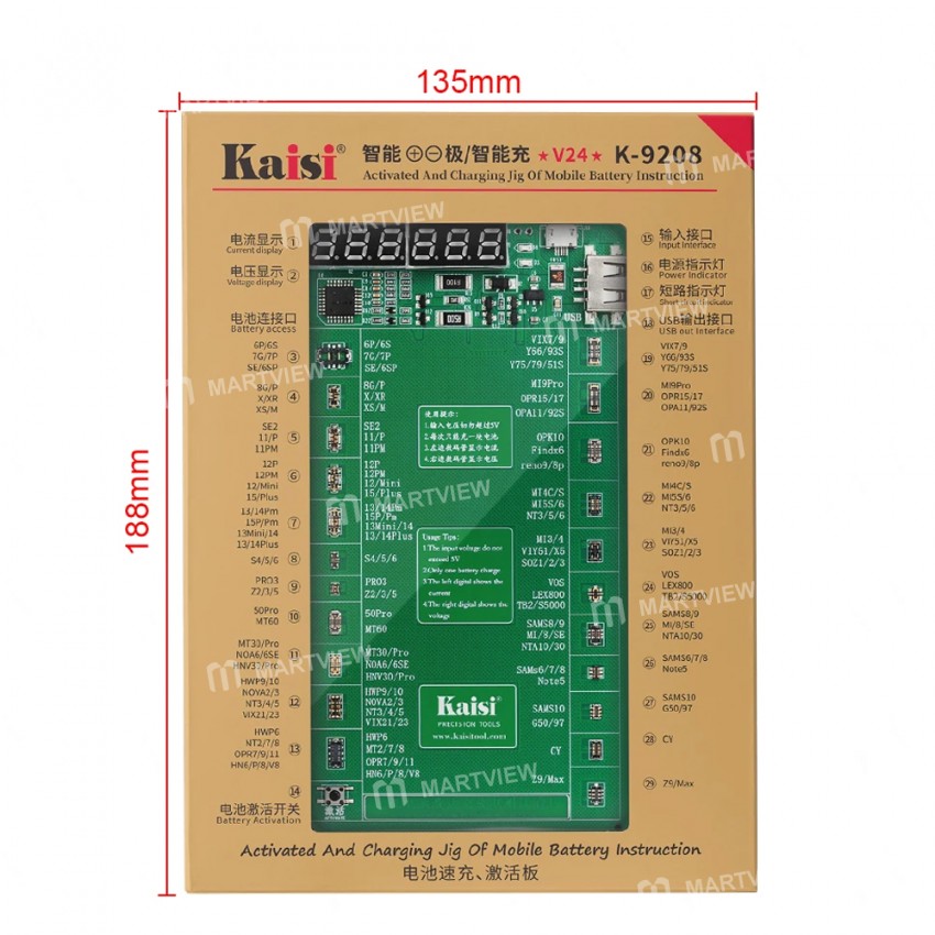 kaisi k-9208-v24-battery-charge-activation-board-for-iphone-6s-to-15pro-max-and-android-phones-3
