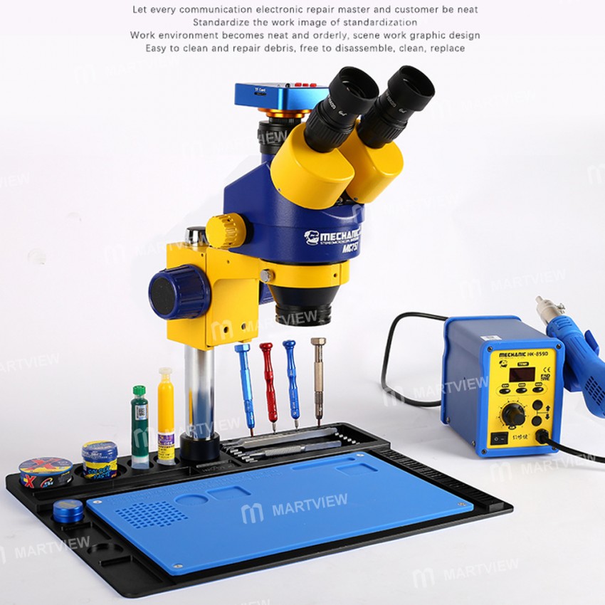 Mechanic MC75T 7-45X Trinocular Stereo Zoom Microscope With i-Matx Base Holder + DX-340 Professional
