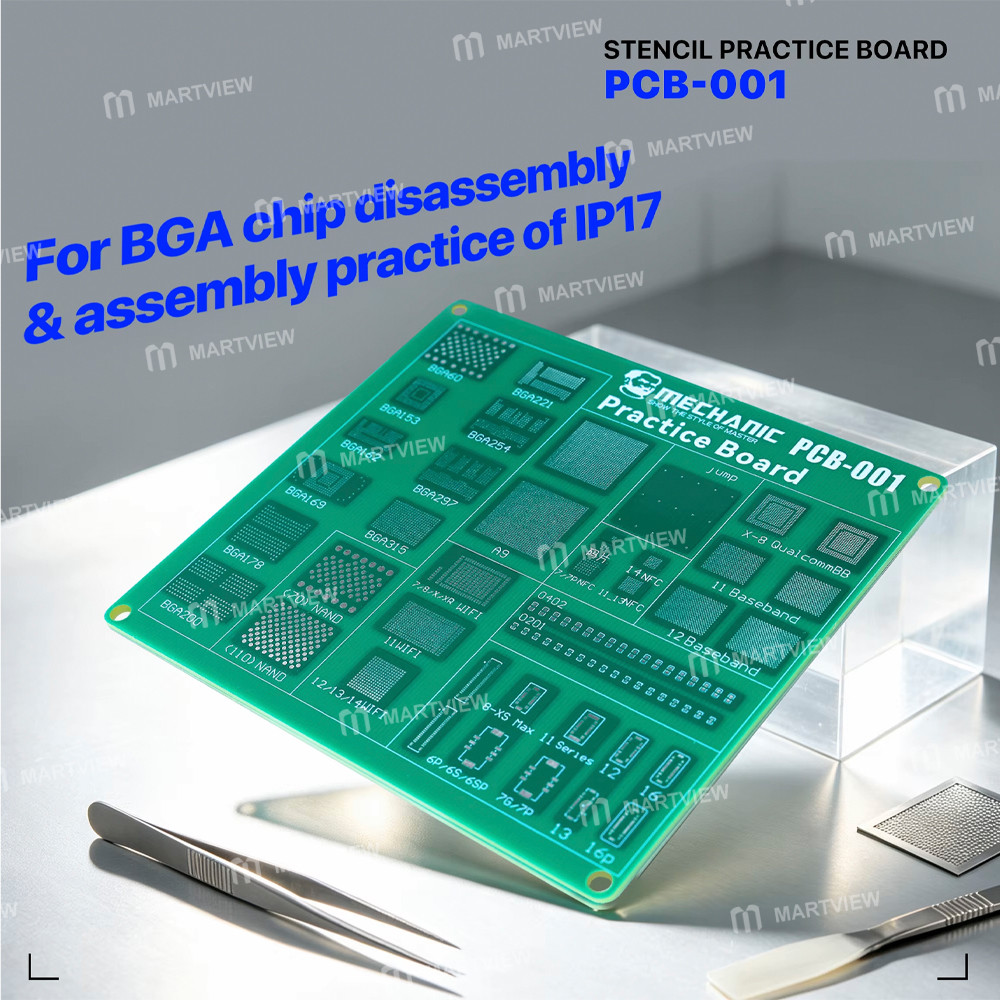 mechanic pcb-001-bga-chip-connector-socket-stencil-practice-board-support-iphone-17-series-11