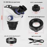 kaisi tx-350e-7-50x-continuous-zoom-trinocular-stereo-microscope-head-with-ctv-lens-and-led-light-5