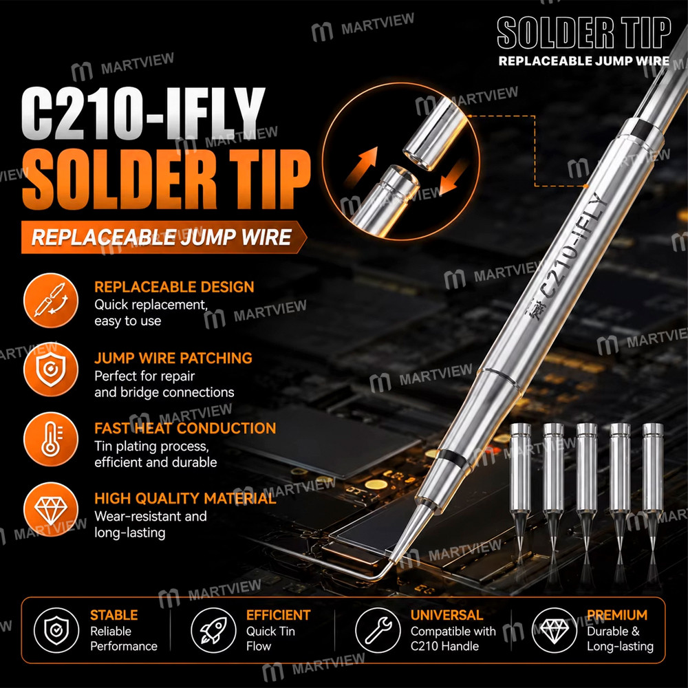 mechanic c210-ifly-motherboard-flying-wire-replaceable-soldering-iron-tip-with-5pcs-ultra-sharp-need
