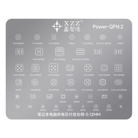 XZZ Power-QFN-2 Laptop Power Supply Chip Collection BGA Reballing Stencil