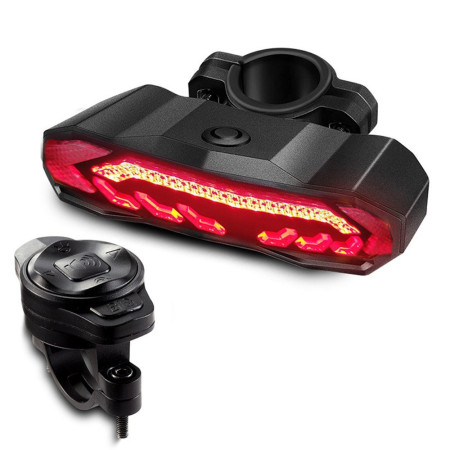 USB Rechargeable Bike Rear Light with Brake Sensing High Visibility Multifunction Cycling Tail Light