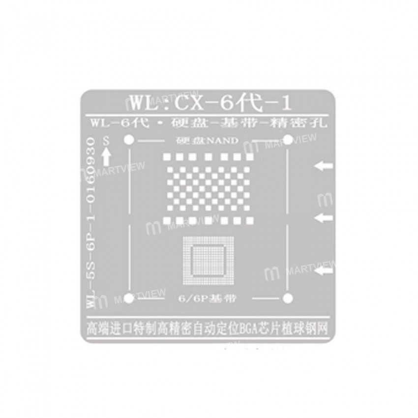 WL High-Quality NAND Baseband IC Chip BGA Reballing Stencil Plant Tin Steel Net for iPhone 6 6Plus