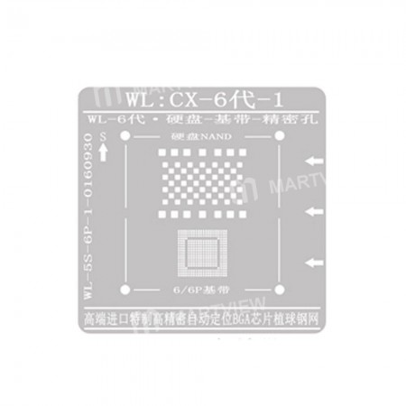 WL High-Quality NAND Baseband IC Chip BGA Reballing Stencil Plant Tin Steel Net for iPhone 6 6Plus