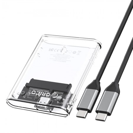 Orico TC8-25 2.5-inch Half-Size Type-C 5Gbps Transparent Hard Drive Enclosure Support Auto Sleep