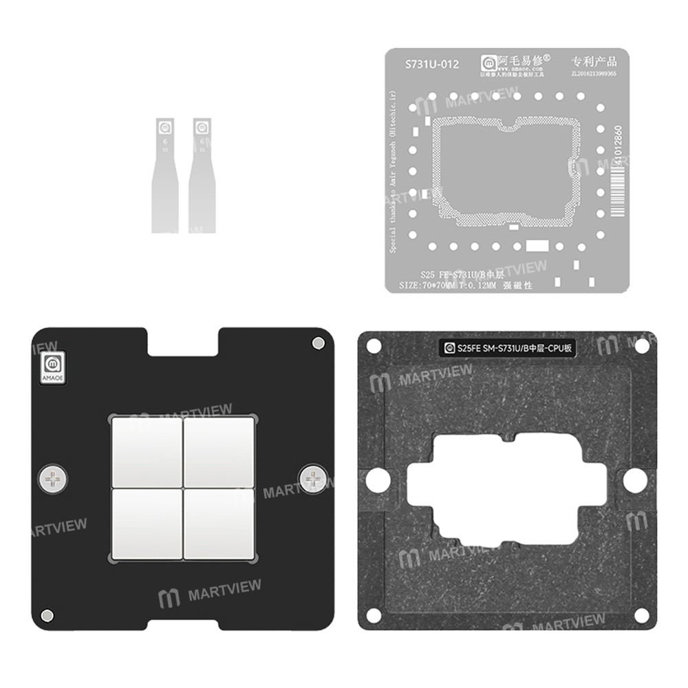 amaoe 012mm-s731u-middle-layer-bga-reballing-stencil-platform-set-for-samsung-s25fe-sm-s731u-b-1
