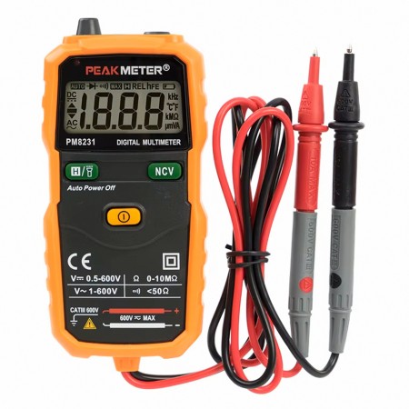 PEAKMETER PM8231 Portable Mini Auto Digital Multimeter AC / DC Voltage Resistance Continuity Measurement