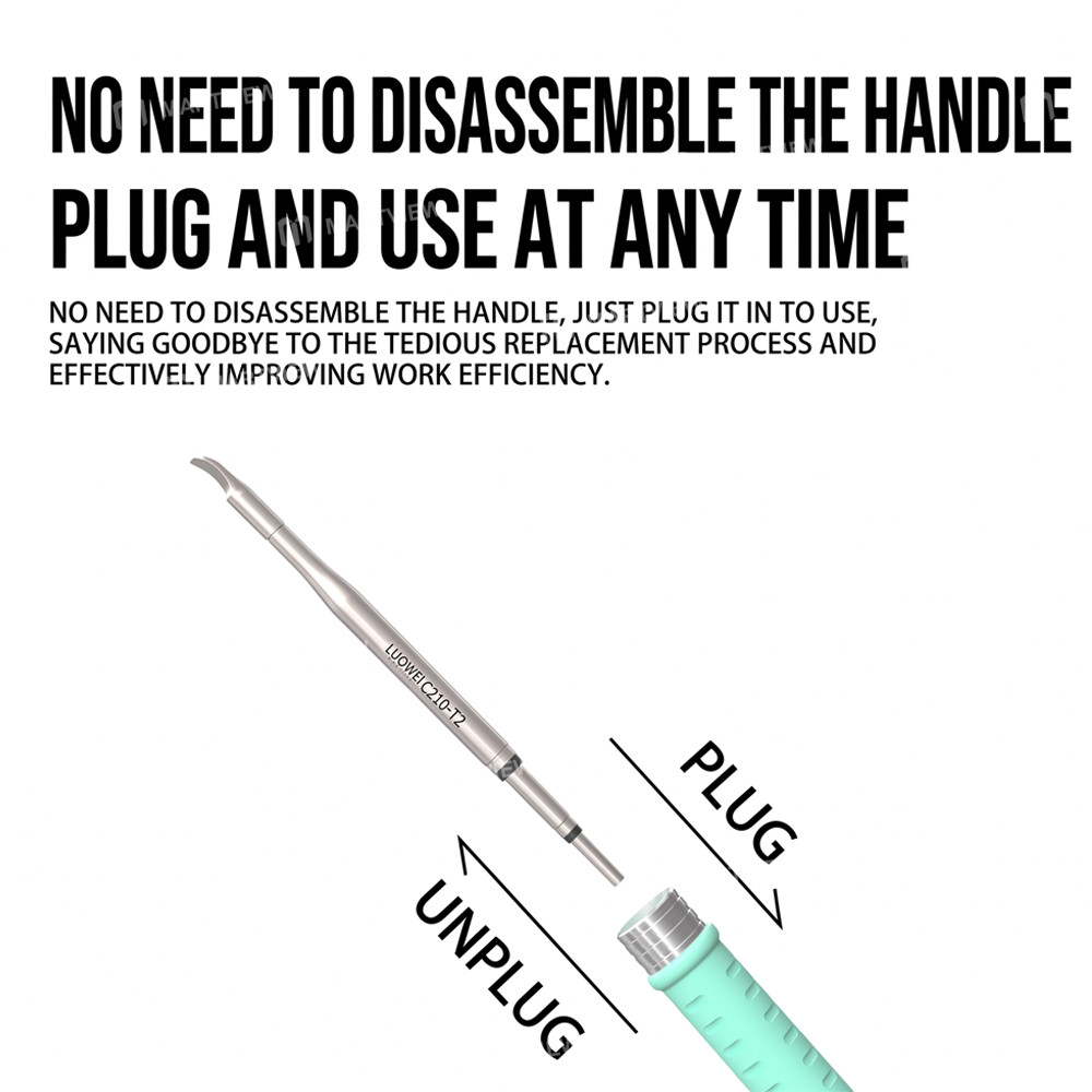 luowei c210-t2-no-2-drag-curved-soldering-iron-tip-for-multi-pin-fpc-cables-soldering-repair-3