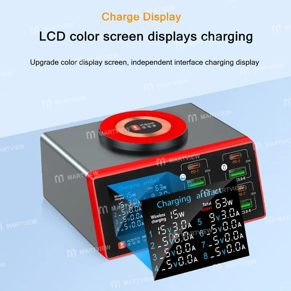 ycs s600-155w-8-port-qc30pd-digital-display-fast-desktop-charging-station-with-wireless-charging-5