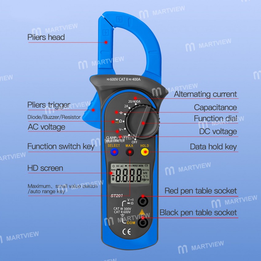 ST201 High Precision AC and DC Digital Clamp Multimeter