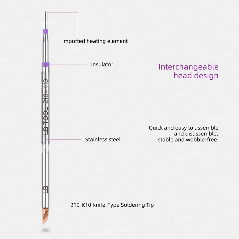 lb tool-210-k10-c210-heating-core-with-10pcs-replaceable-knife-type-head-for-camera-soldering-repair