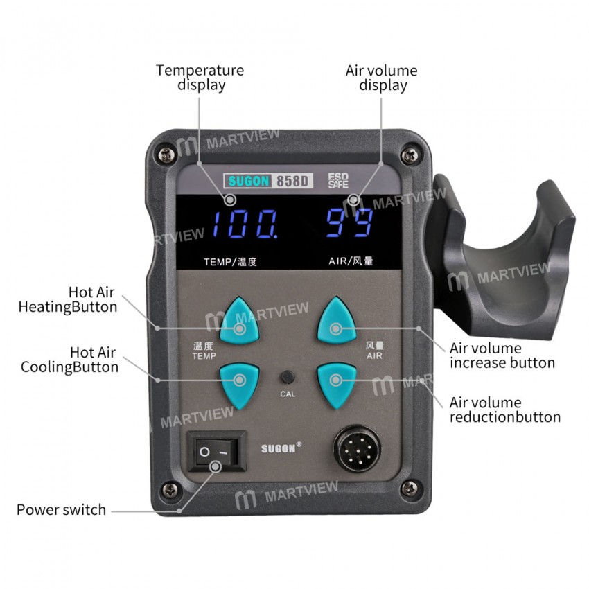SUGON 858D 700W SMD Hot Air Gun Soldering Rework Station