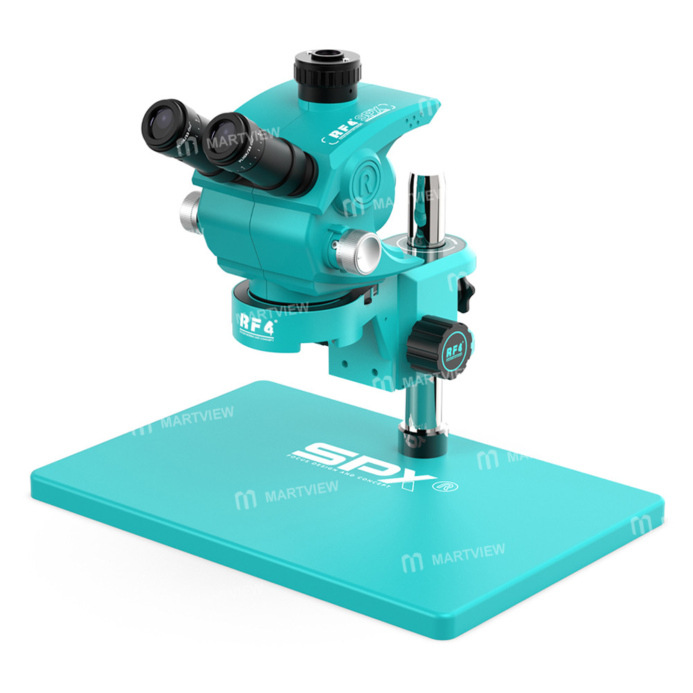 rf4 spx-a6-62x-60x-trinocular-zoom-stereo-microscope-with-rf-a6-2-in-1-integrated-light-source-brack