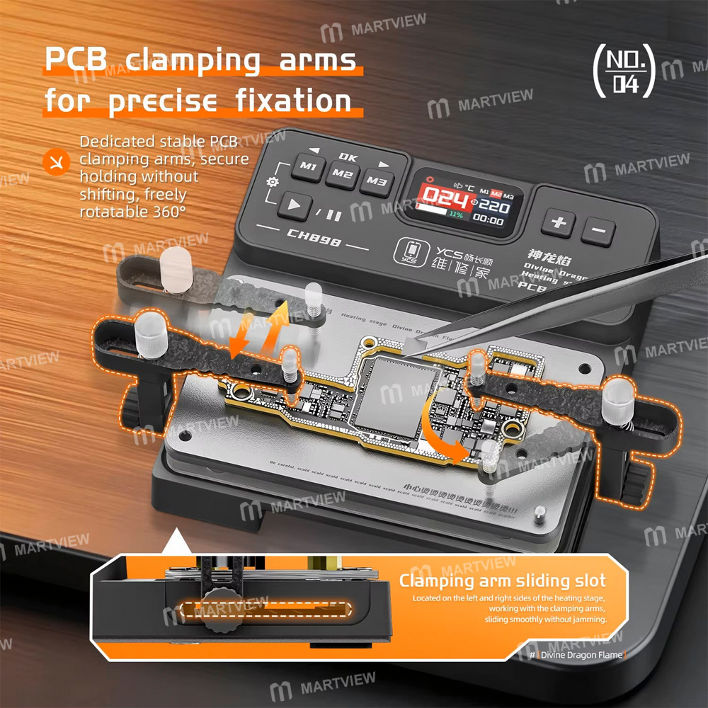 ycs divine-dragon-flame-ch898-heating-stage-for-motherboard-layer-separation-lamination-dot-matrix-r
