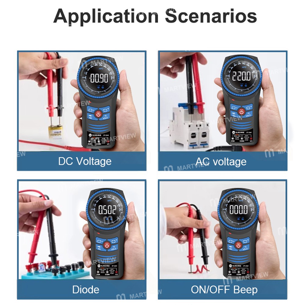 sunshine dt-24r-true-rms-smart-color-screen-rotary-dial-multimeter-with-ncv-live-temp-test-13