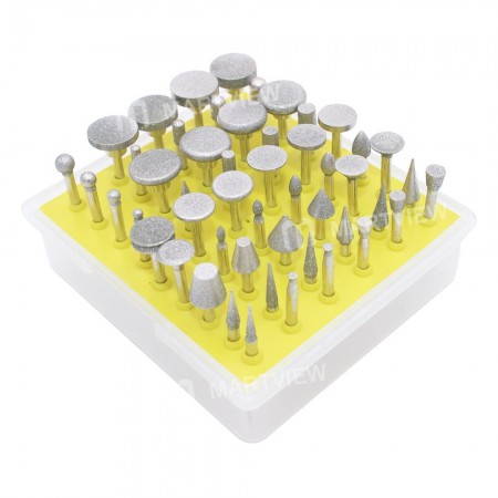 1 / 8 inch Shank Diamond Grinding Head Set for Electric Polisher - 50Pcs