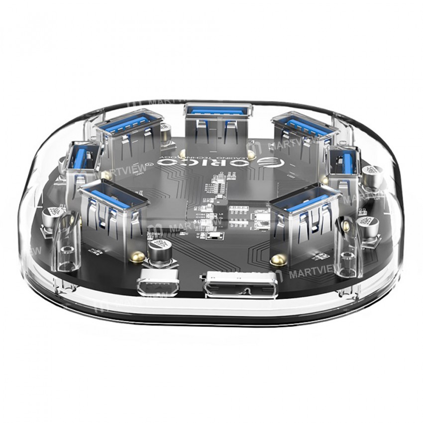 Orico H7U-U3 7 Ports High-Speed Transparent HUB USB3.0 Splitter