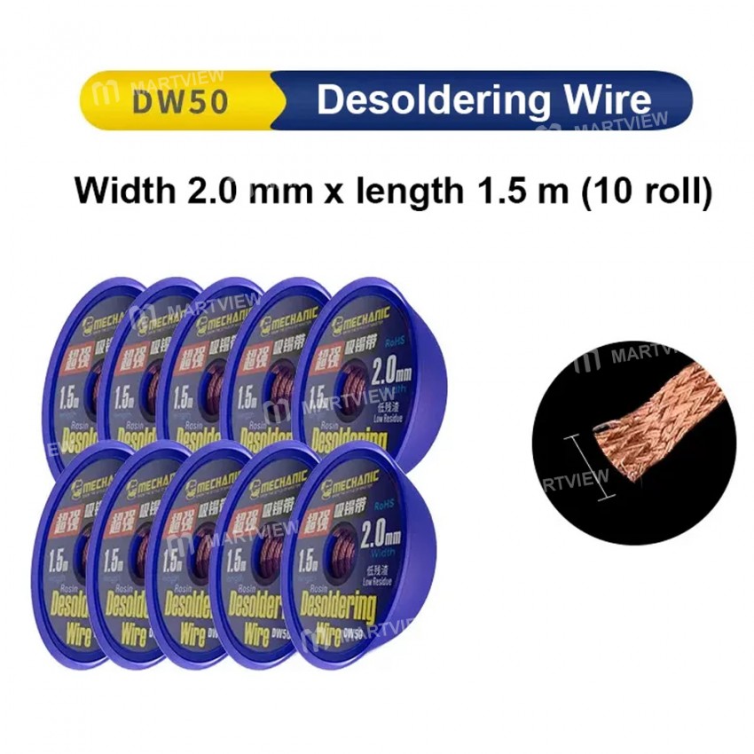 mechanic dw50-low-residue-desoldering-wire-for-mobile-phone-pcb-board-repair-8