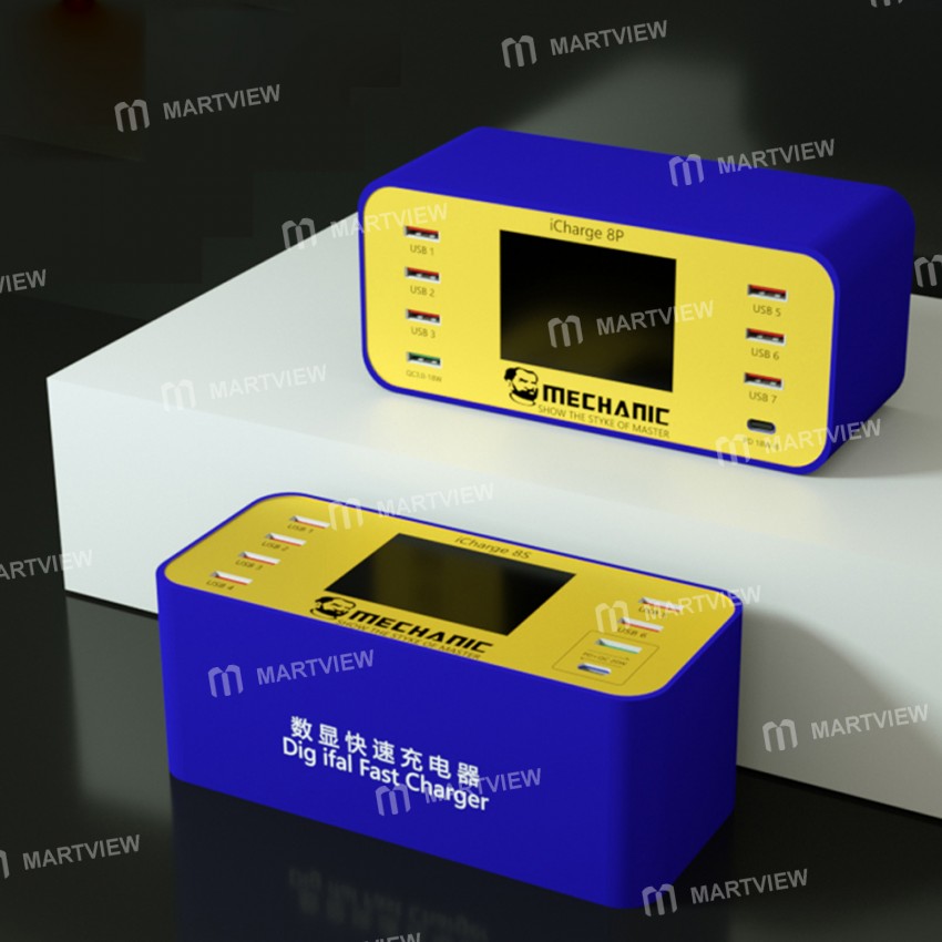 Mechanic iCharge 8P/8S QC 3.0 Multi-port Smart Fast Charger with Digital Display