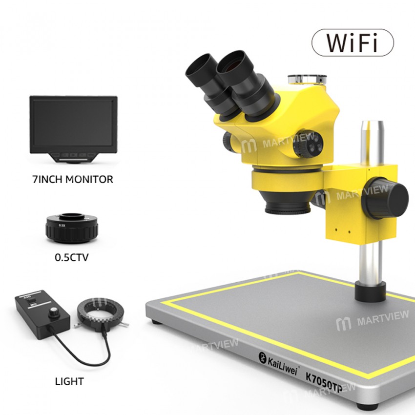 Kailiwei K7050TP HD Trinocular Stereo Microscope with 7-inch Monitor Optional WiFi Function