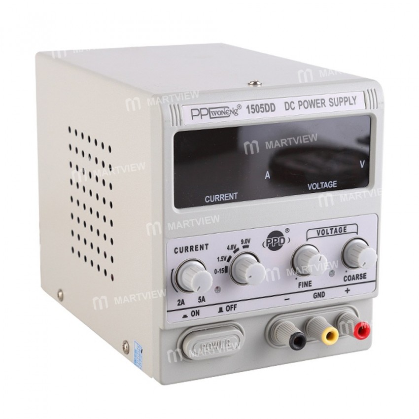 PPD 1505DD LED Digital Display Adjustable DC Power Supply 110V 220V 0-15V 0-5A for Mobile Phone Repa