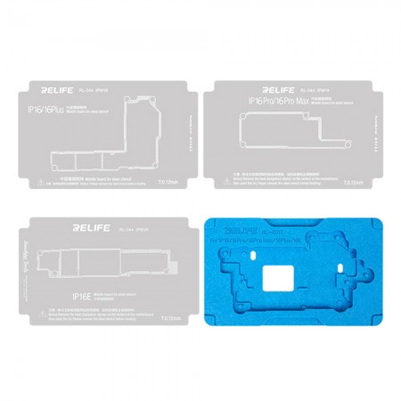 Relife RL-601T Middle Layer BGA Reballing Fixture with Stencil for iPhone 16 / 16 Plus / 16 Pro / 16Pro Max / 16e