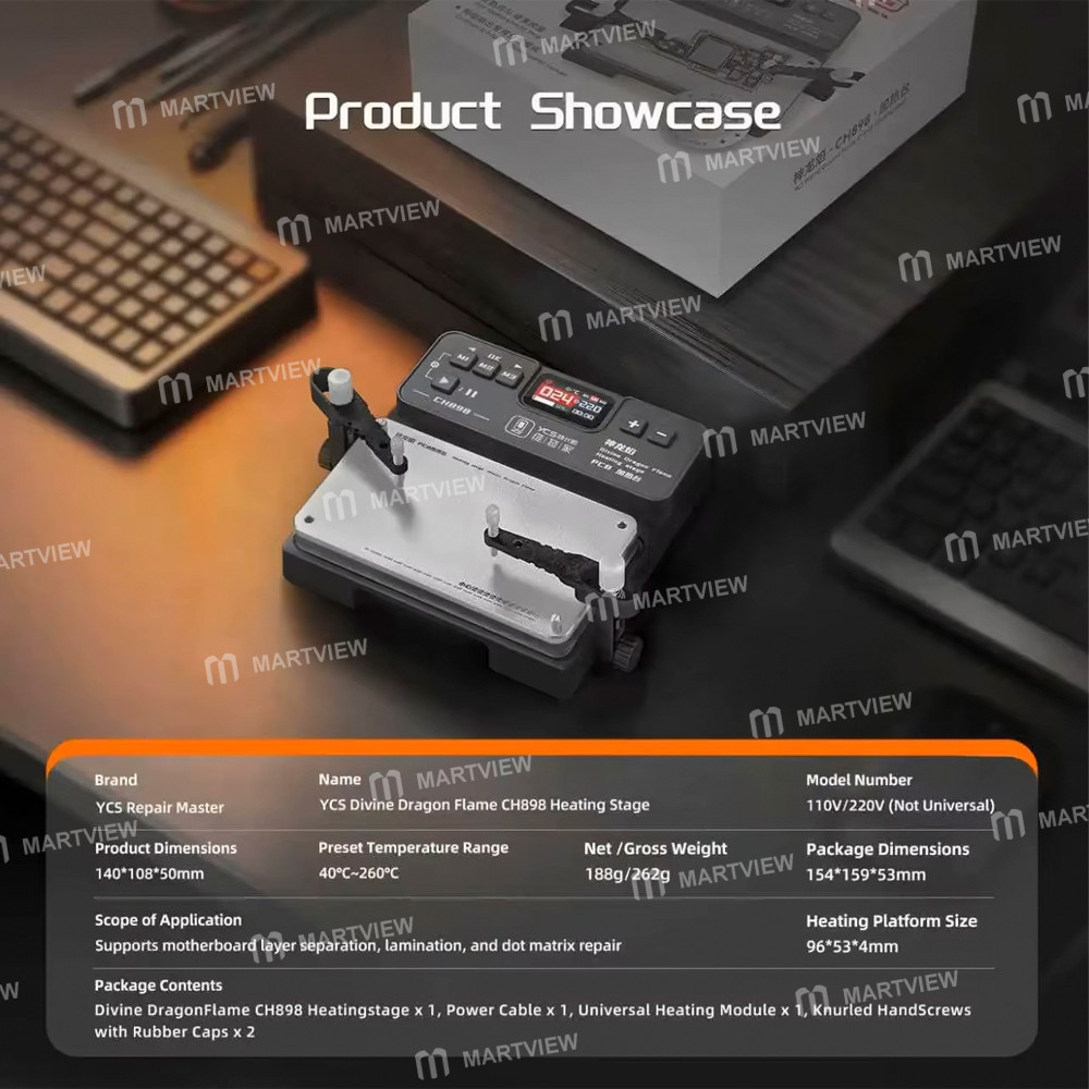 ycs divine-dragon-flame-ch898-heating-stage-for-motherboard-layer-separation-lamination-dot-matrix-r