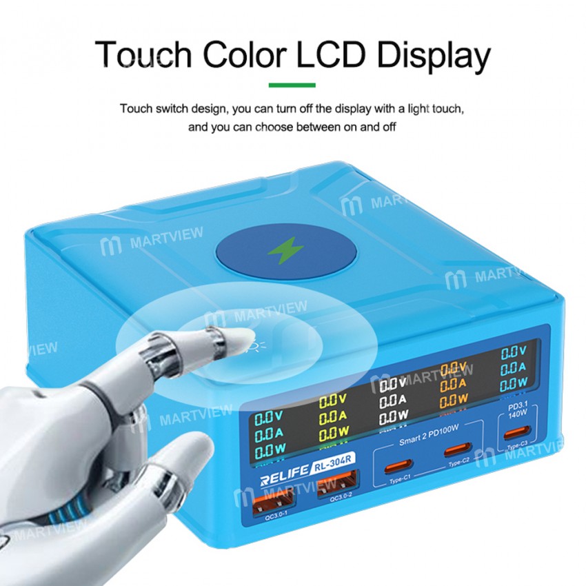 relife rl-304r-6-port-260w-gan-smart-digital-display-usb-fast-charger-14