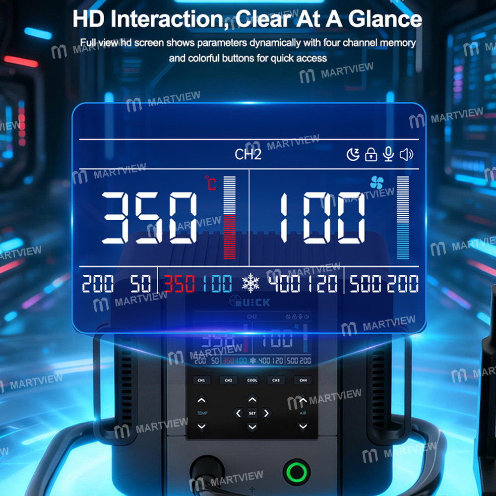 quick 861pro-max-1300w-intelligent-hot-air-rework-station-for-chip-level-repair-pcba-production-supp