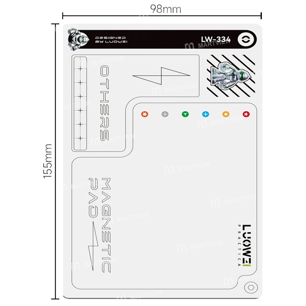luowei lw-334-larger-size-double-sided-magnetic-screw-storage-pad-7
