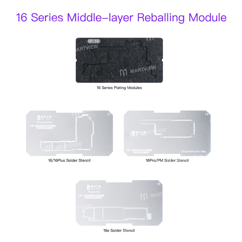 lb tool-f20-max-motherboard-middle-layer-bga-reballing-stencil-tin-plating-platform-for-iphone-11-17